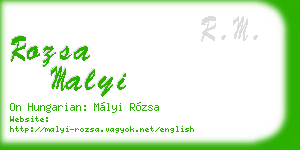 rozsa malyi business card